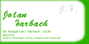 jolan harbach business card